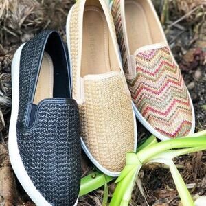 Restricted Valley Girl Sneakers Tan Woven Summer Vacation Women's Size 8.5 EUC